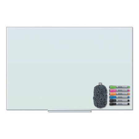 U BRANDS Floating Glass Dry Erase Board, 48 x 36, White 3977U00-01